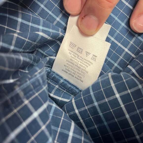 Eddie Bauer Shirt XXXL Blue Plaid Button Down Cotton Wrinkle Resistant Men - Picture 3 of 10